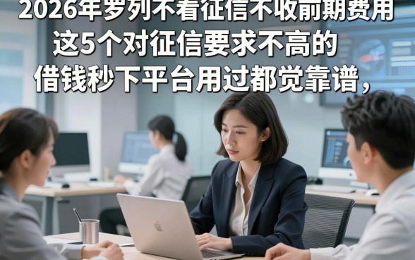 2026年罗列不看征信不收前期费用，这5个对征信要求不高的借钱秒下平台用过都觉靠谱