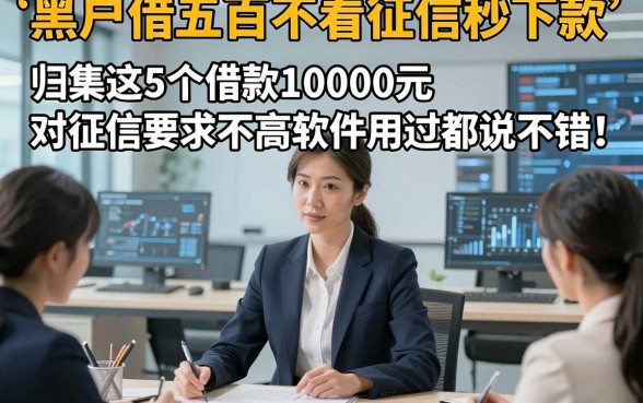 黑户借五百不看征信秒下款，归集这5个借款10000元对征信要求不高软件用过都说不错