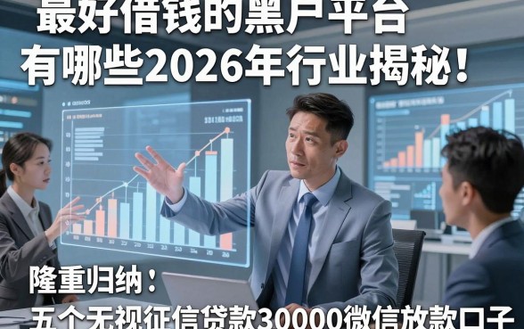 最好借钱的黑户平台有哪些2026年行业揭秘！隆重归纳五个无视征信贷款30000微信放款的口子