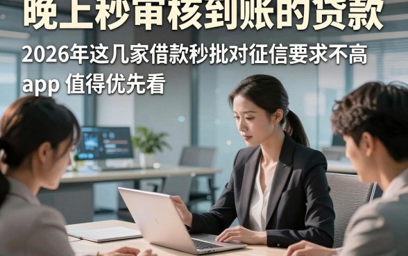 晚上秒审核到账的贷款，2026年这几家借款秒批对征信要求不高app值得优先看