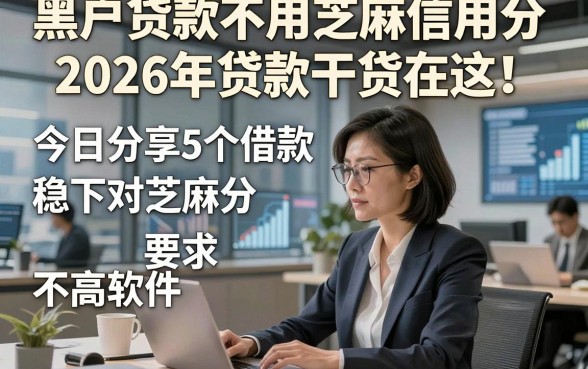 黑户贷款不用芝麻信用分2026年贷款干货在这！今日分享5个借款稳下对芝麻分要求不高软件