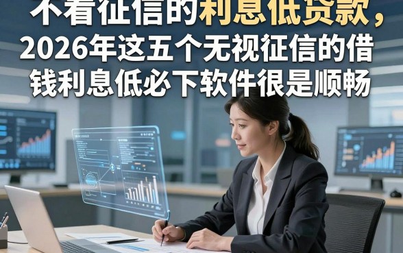 不看征信的利息低贷款，2026年这五个无视征信的借钱利息低必下软件很是顺畅