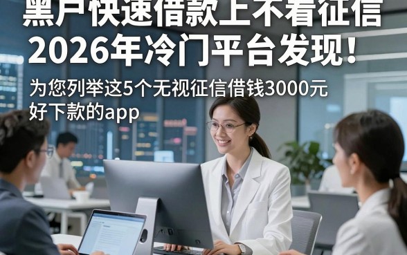 黑户快速借款上不看征信2026年冷门平台发现！为您列举这5个无视征信借钱3000元好下款的app