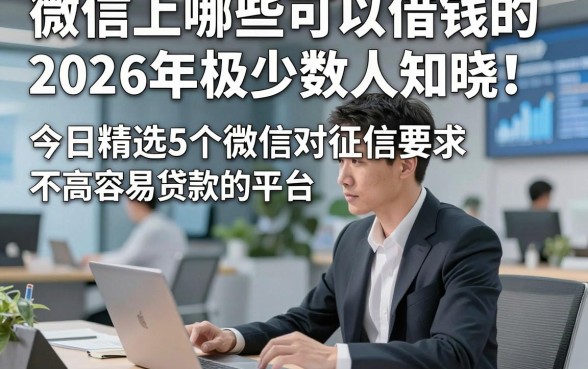 微信上哪些可以借钱的2026年极少数人知晓！今日精选5个微信对征信要求不高容易贷款的平台