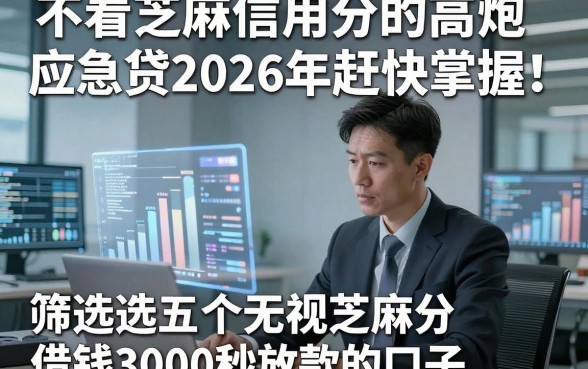 不看芝麻信用分的高炮应急贷2026年赶快掌握！筛选这五个无视芝麻分借钱3000秒放款的口子