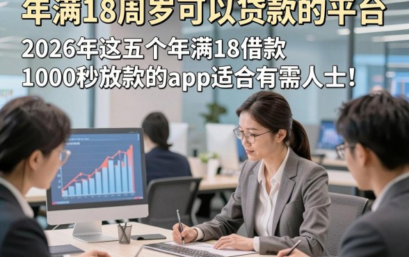 年满18周岁可以贷款的平台，2026年这五个年满18借款1000秒放款的app适合有需人士