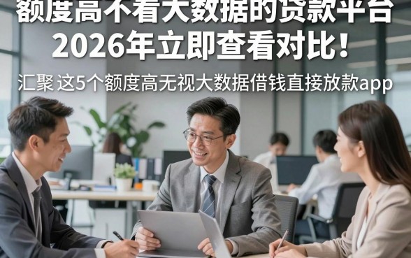 额度高不看大数据的贷款平台2026年立即查看对比！汇聚​这5个额度高无视大数据借钱直接放款app