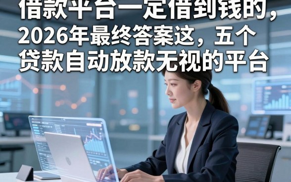 借款平台一定借到钱的，2026年最终答案这五个贷款自动放款无视的平台