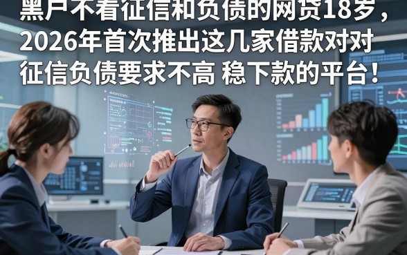 黑户不看征信和负债的网贷18岁，2026年首次推出这几家借款对征信负债要求不高稳下款的平台
