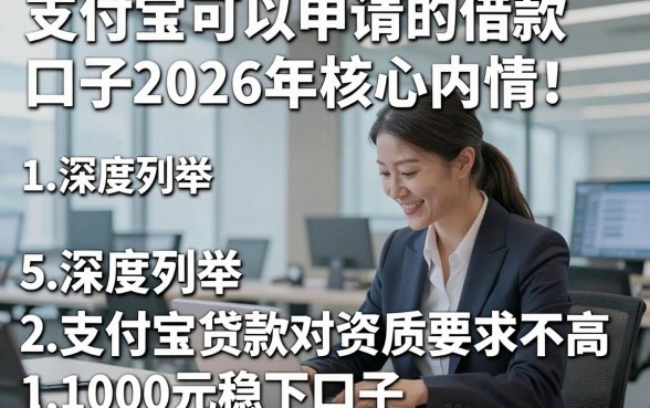支付宝可以申请的借款口子2026年核心内情!深度列举5个支付宝贷款对资质要求不高1000元稳下口子