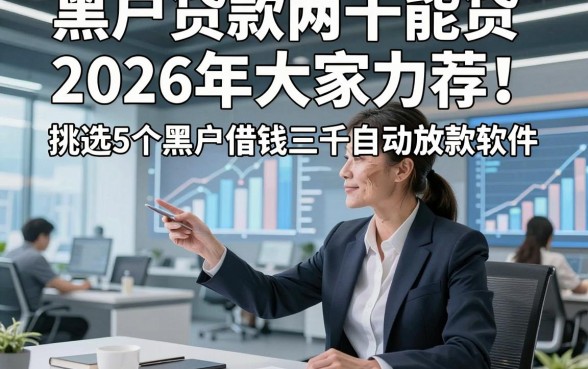 黑户贷款两千能贷2026年大家力荐！挑选5个黑户借钱三千自动放款软件