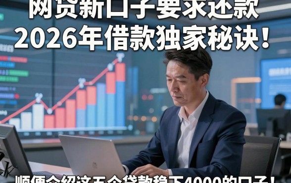 网贷新口子要求还款2026年借款独家秘诀！顺便介绍这五个贷款稳下4000的口子