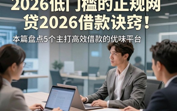 2026低门槛的正规网贷2026借款诀窍！本篇盘点5个主打高效借款的优质平台