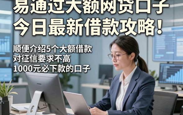 易通过大额网贷口子今日最新借款攻略！顺便介绍5个大额借款对征信要求不高1000元必下款的口子
