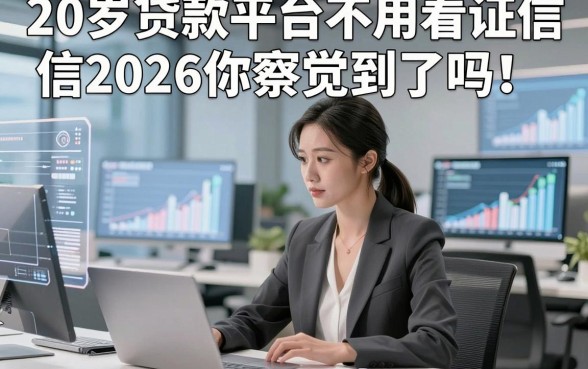 20岁贷款平台不用看证信2026你察觉到了吗！来看看这5款覆盖临时缺钱用户的网贷平台