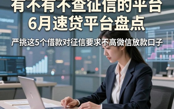 有不有不查征信的平台6月速贷平台盘点，严挑这5个借款对征信要求不高微信放款口子