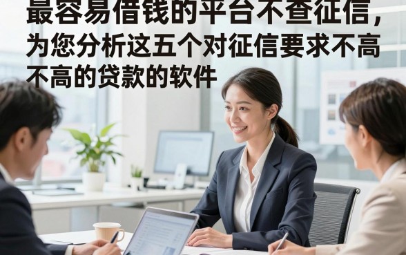 最容易借钱的平台不查征信，为您分析这五个对征信要求不高的贷款的软件