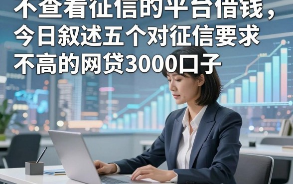 不查看征信的平台借钱，今日叙述五个对征信要求不高的网贷3000口子