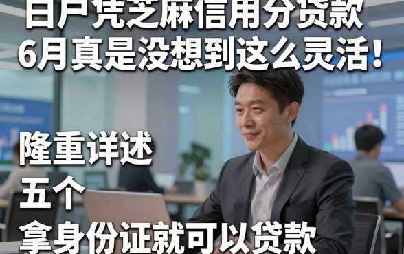 白户凭芝麻信用分贷款6月真是没想到这么灵活！隆重详述五个拿身份证就可以贷款的