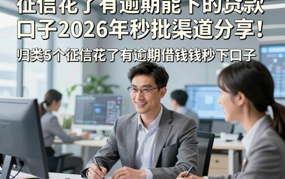 征信花了有逾期能下的贷款口子2026年秒批渠道分享！归类5个征信花了有逾期借钱秒下口子