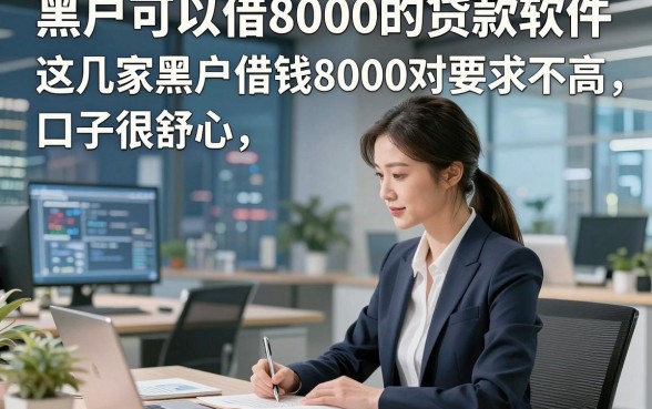 黑户可以借8000的贷款软件，这几家黑户借钱8000对要求不高口子很舒心
