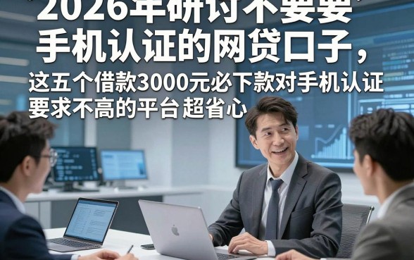 2026年研讨不要要手机认证的网贷口子，这五个借款3000元必下款对手机认证要求不高的平台超省心