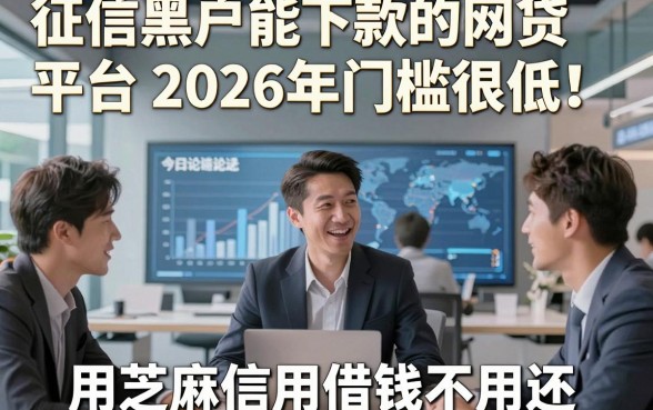 征信黑户能下款的网贷平台2026年门槛很低！今日论述这五个用芝麻信用借钱不用还
