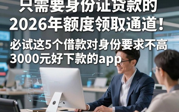 只需要身份证贷款的2026年额度领取通道！必试这5个借款对身份要求不高3000元好下款的app