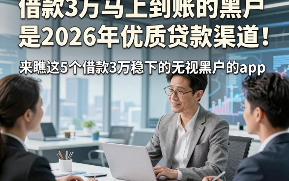 借款3万马上到账的黑户是2026年优质贷款渠道！来瞧这5个借款3万稳下的无视黑户的app