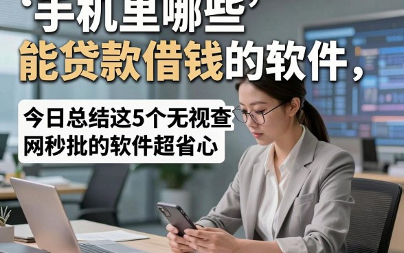 手机里哪些能贷款借钱的软件，今日总结这5个无视查的网贷秒批的软件超省心