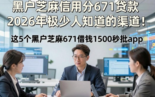 黑户芝麻信用分671贷款2026年极少人知道的渠道！介绍这5个黑户芝麻671借钱1500秒批app
