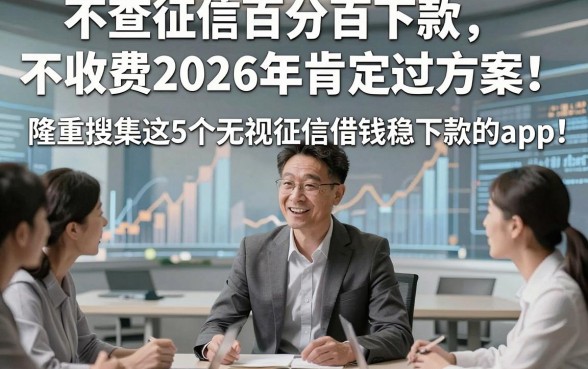 不查征信百分百下款不收费2026年肯定过方案！隆重搜集这5个无视征信借钱稳下款的app