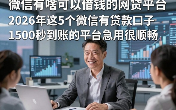 微信有啥可以借钱的网贷平台，2026年这5个微信有贷款口子1500秒到账的平台急用很顺畅