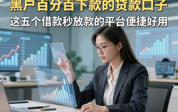 黑户百分百下款的贷款口子，这五个借款秒放款的平台便捷好用