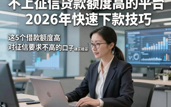 不上征信贷款额度高的平台2026年快速下款技巧，这5个借款额度高对征信要求不高的口子确实稳妥