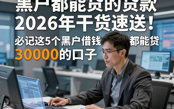 黑户都能贷的贷款2026年干货速送！必记这5个黑户借钱都能贷30000的口子