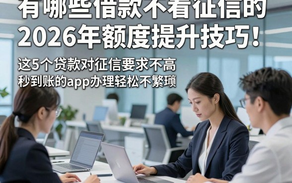 有哪些借款不看征信的2026年额度提升技巧！这5个贷款对征信要求不高秒到账的app办理轻松不繁琐