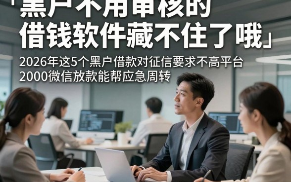 黑户不用审核的借钱软件藏不住了哦，2026年这5个黑户借款对征信要求不高平台2000微信放款能帮应急周转