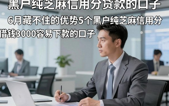 黑户纯芝麻信用分贷款的口子，6月藏不住的优势5个黑户纯芝麻信用分借钱3000容易下款的口子