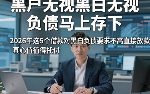 黑户无视黑白无视负债马上存下，2026年这5个借款对黑白负债要求不高直接放款的软件真心值得托付