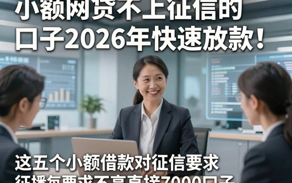 小额网贷不上征信的口子2026年快速放款！说明这五个小额借款对征信要求不高直接7000口子