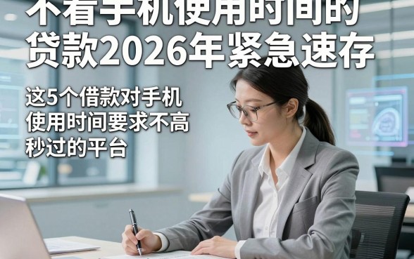 不看手机使用时间的贷款2026年紧急速存，这5个借款对手机使用时间要求不高秒过的平台操作简便