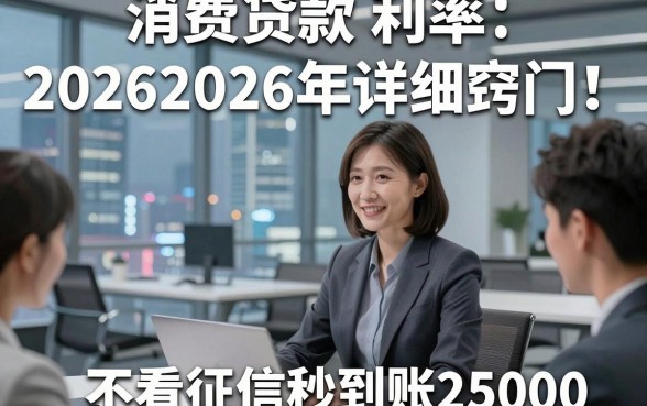 消费贷款 利率 20262026年详细窍门！揭示五个不看征信秒到账25000