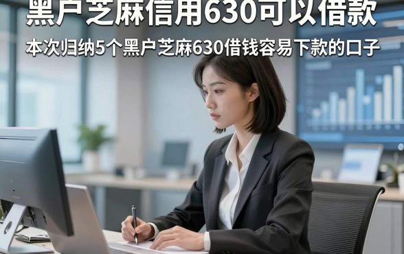 黑户芝麻信用630可以借款，本次归纳5个黑户芝麻630借钱容易下款的口子