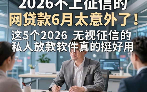 2026不上征信的网贷款6月太意外了，这5个2026无视征信的私人放款软件真的挺好用