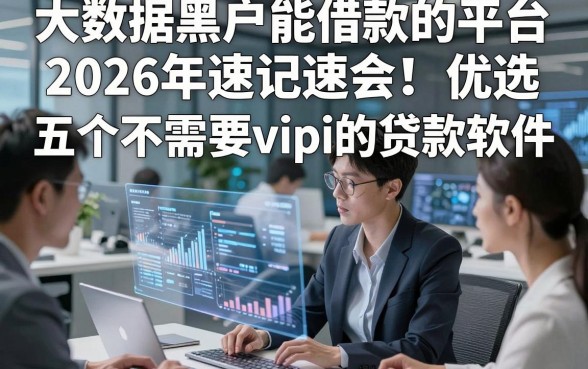 大数据黑户能借款的平台2026年速记速会！优选​五个不需要vip的贷款软件