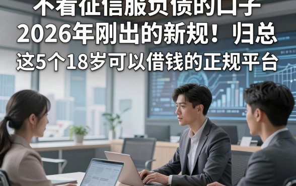 不看征信服负债的口子2026年刚出的新规！归总​这5个18岁可以借钱的正规平台