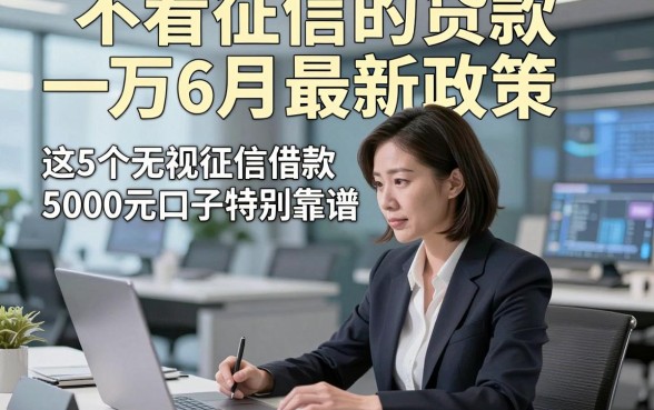 不看征信的贷款一万6月最新政策，这5个无视征信借款5000元口子特别靠谱