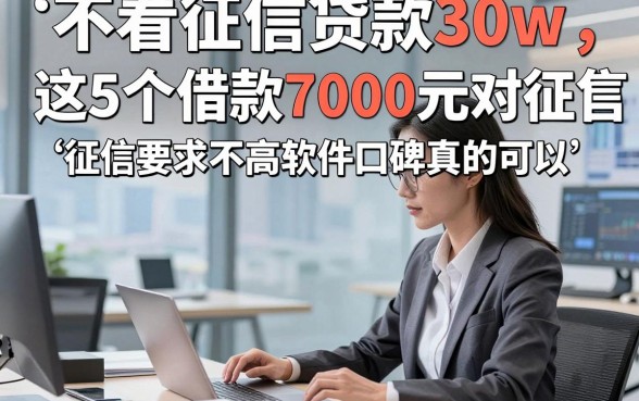 不看征信贷款30w，这5个借款7000元对征信要求不高软件口碑真的可以