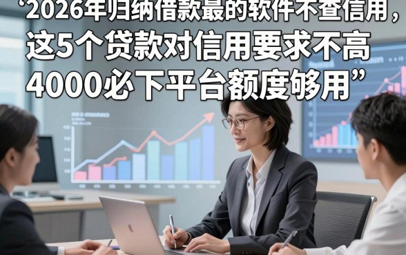 2026年归纳借款最的软件不查信用，这5个贷款对信用要求不高4000必下平台额度够用